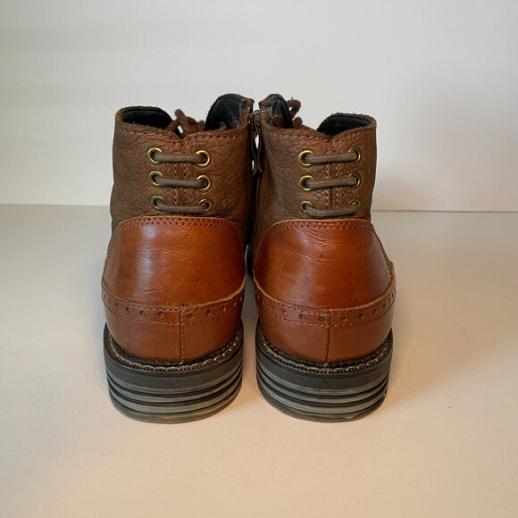 Mens Real Leather Business Ankle Boots Shoes Brogue Carve Wing Tip Fur Inside 11 - Picture 5 of 9